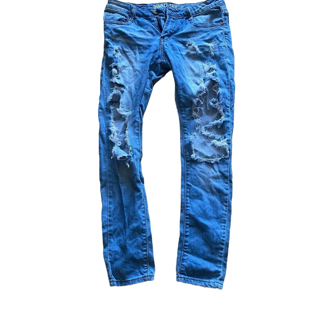Machine Pour Neuf Ripped Blue Jeans